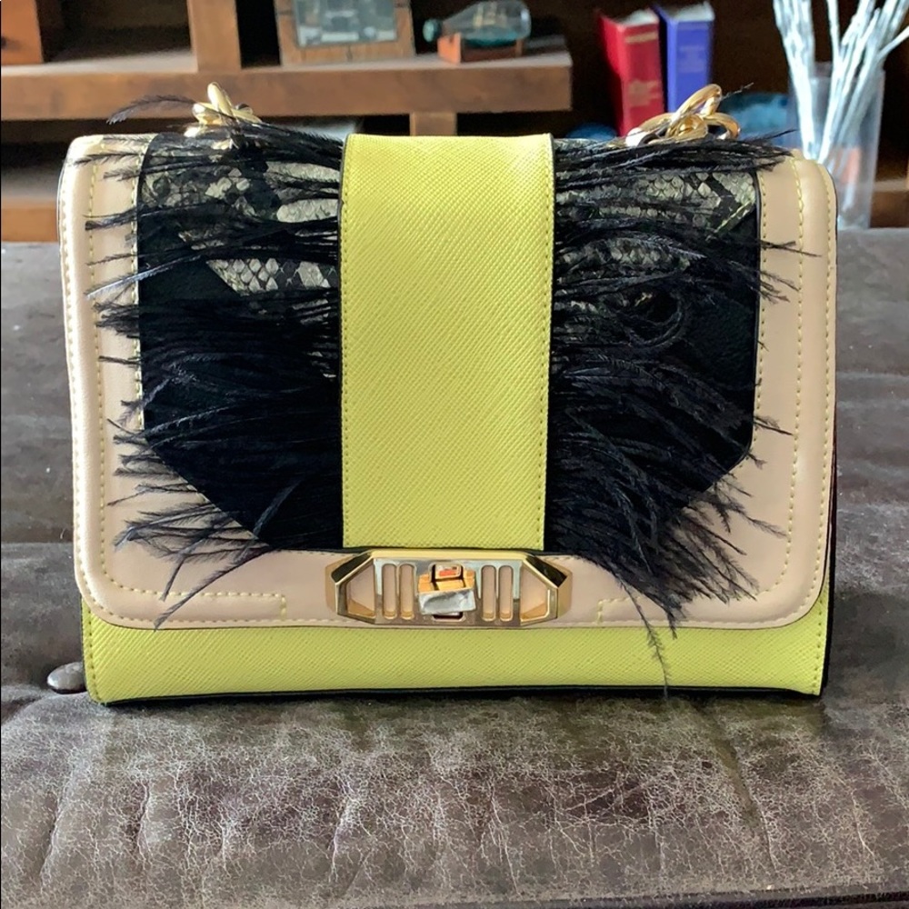 ALDO purse with feather detail